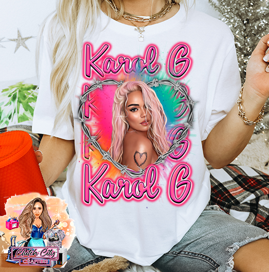 Airbrush KarolG Classic White Tee