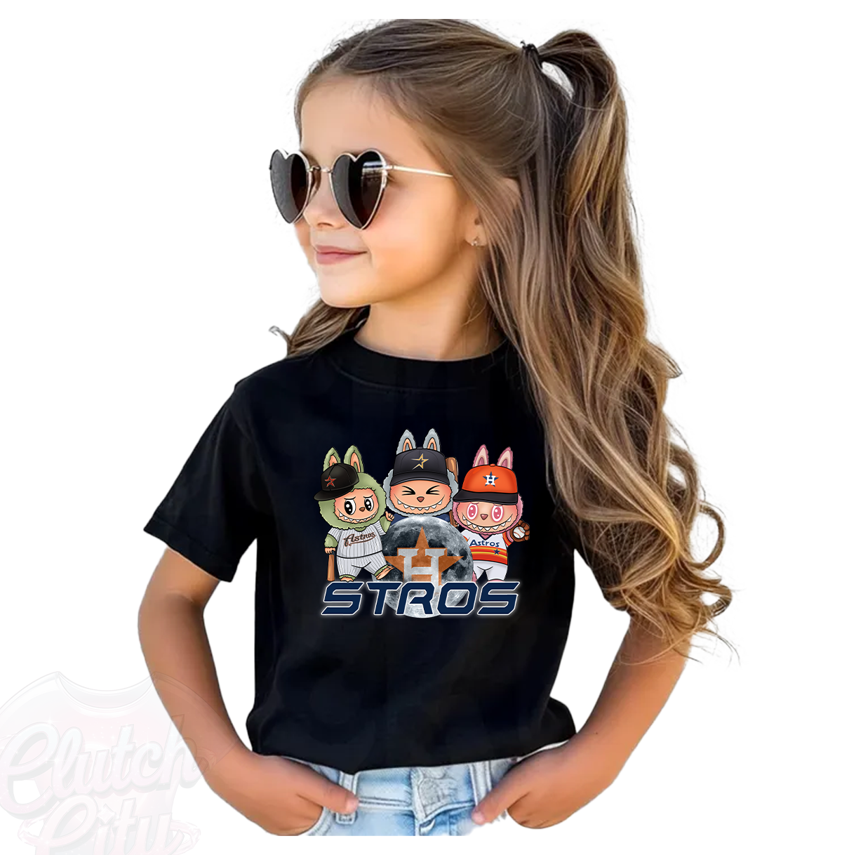 Kids Stros Labubu Black Tee