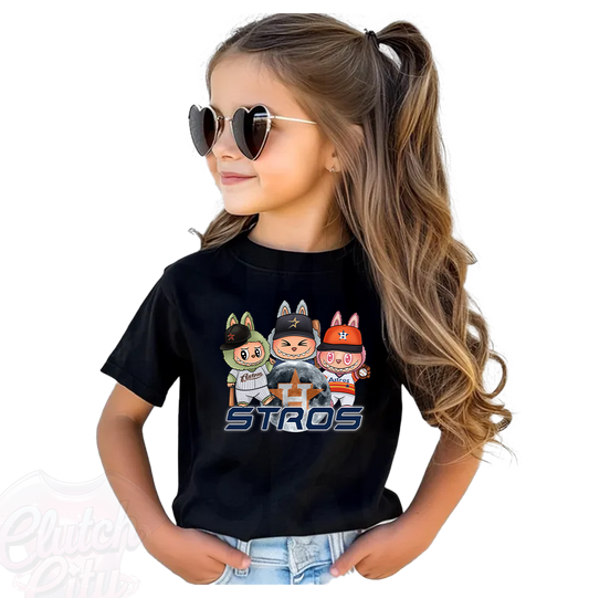 Kids Stros Labubu Black Tee