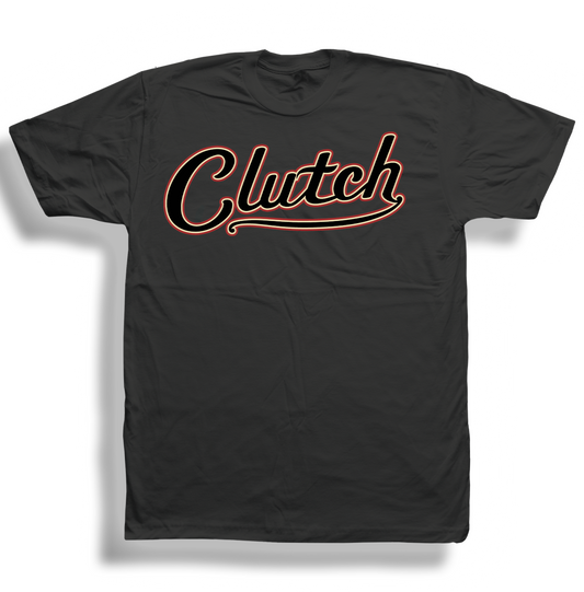 Clutch Black Cursive Black Tee