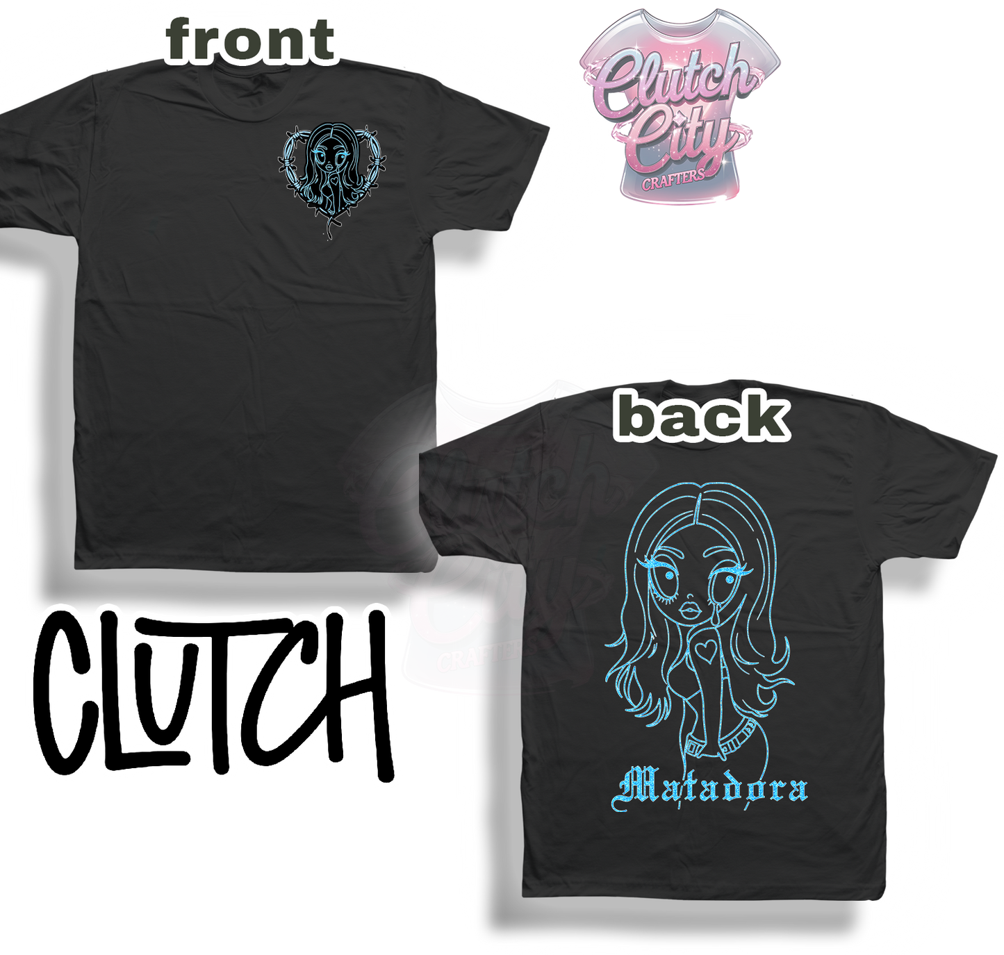 Matadora Blue Outline Black Tee