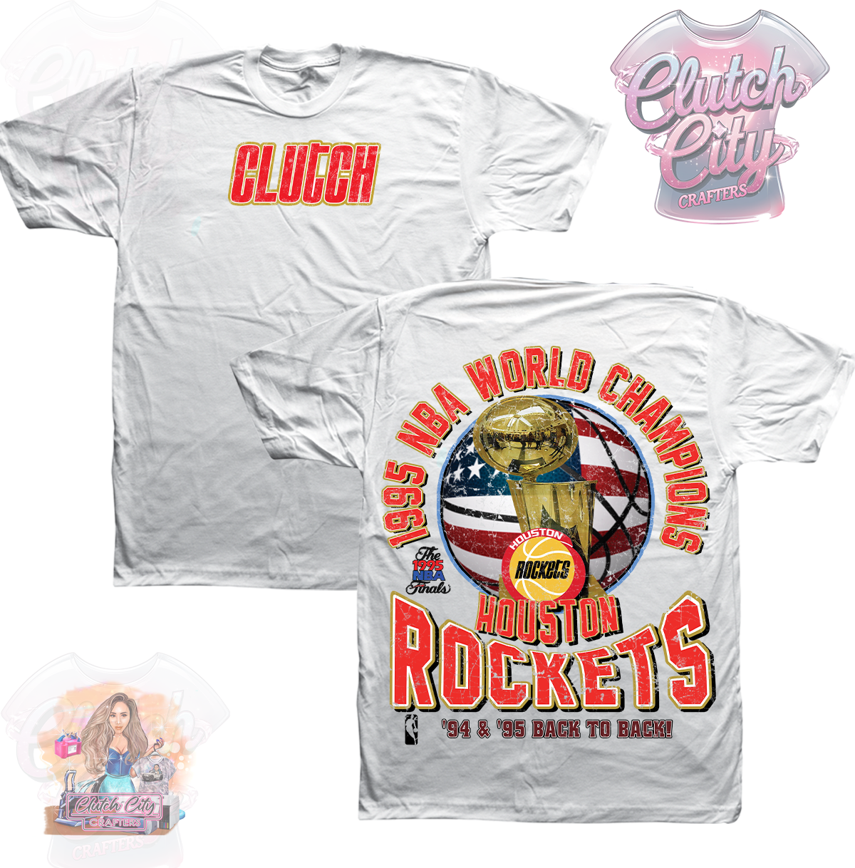Rockets Championship White Tee