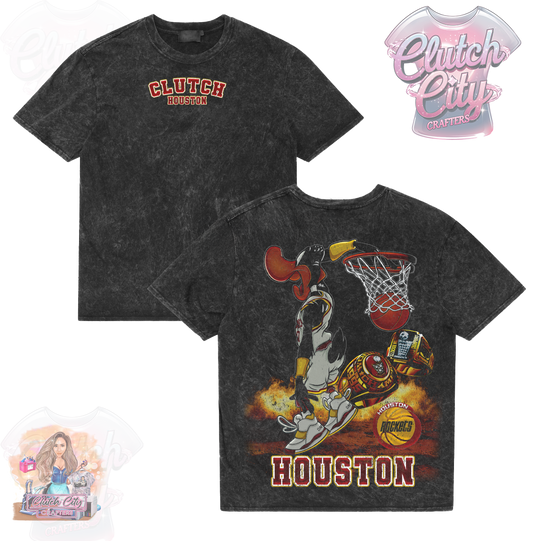 Daffy Black Mineral Acid Wash Tee