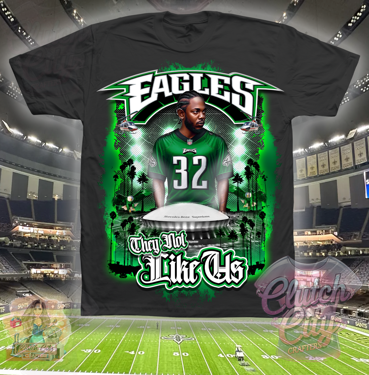 kendrick lamar Eagles  Black Tee Clearance