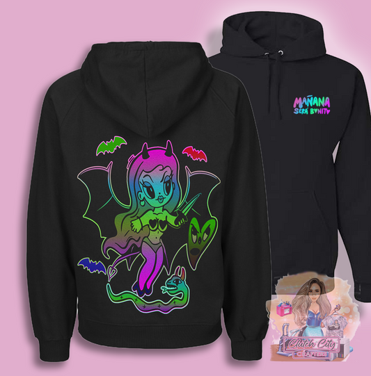 KG Colorful Fairy with bats BLACK Hoodie