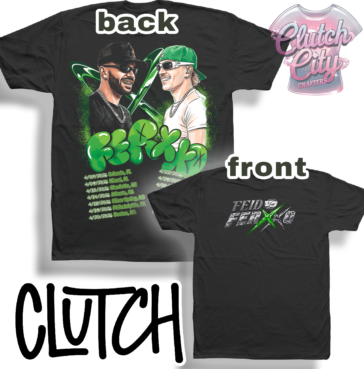 Ferxxo Vs feid with dates Black t shirt