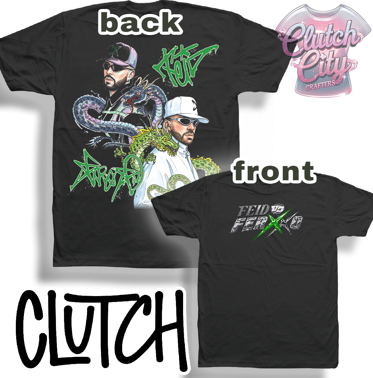 Ferxxo Vs feid with dragons Black t shirt