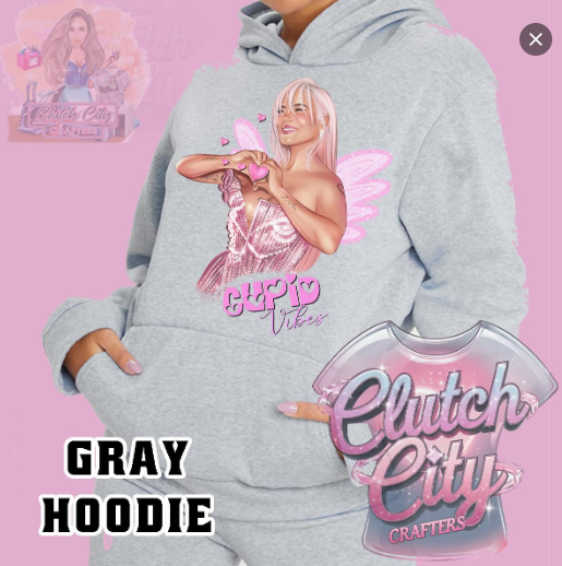 KG Cupid Vibes Gray Hoodie RTS Clearance
