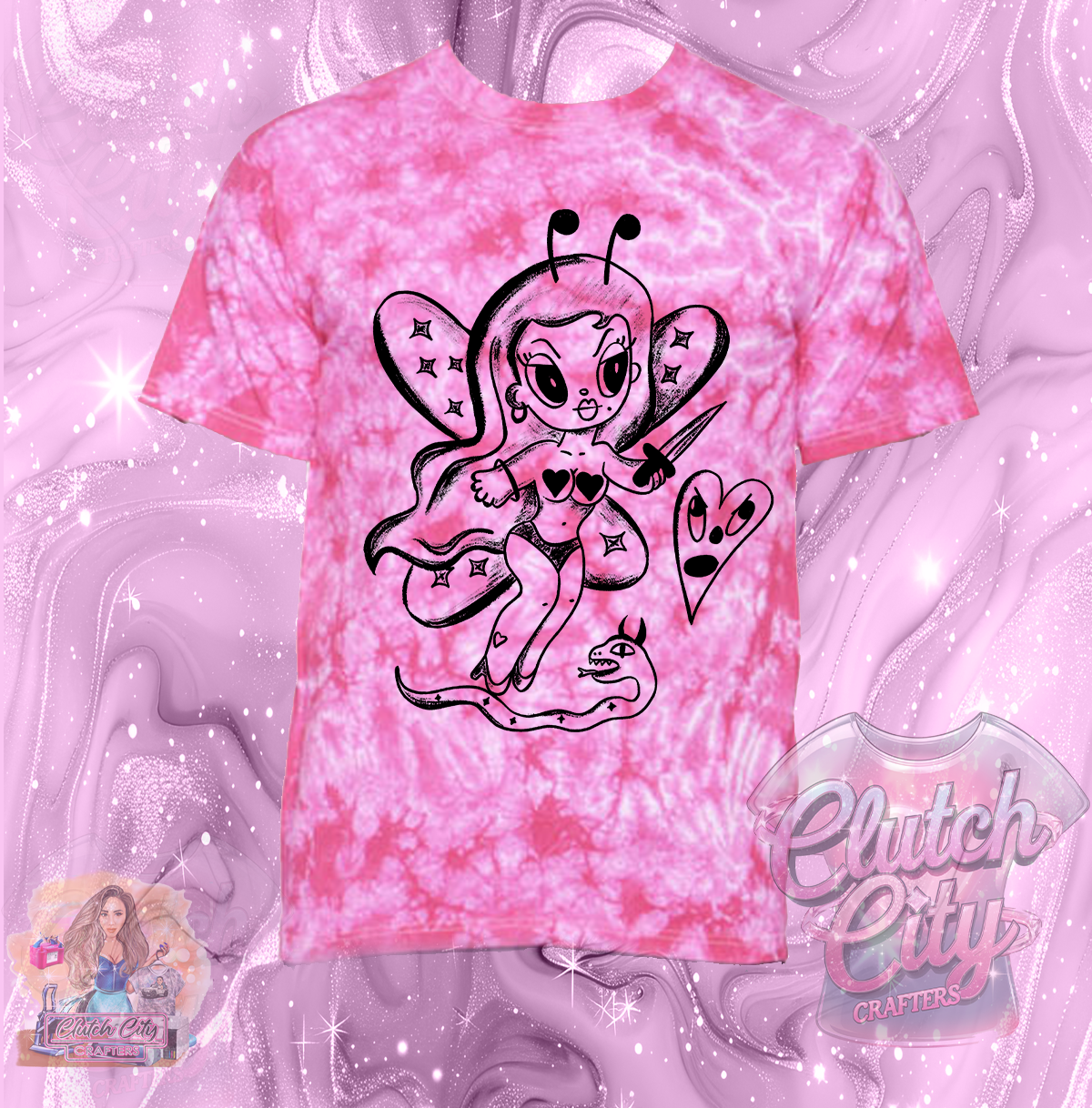 KG Black Fairy Pink Tie Dye Tee