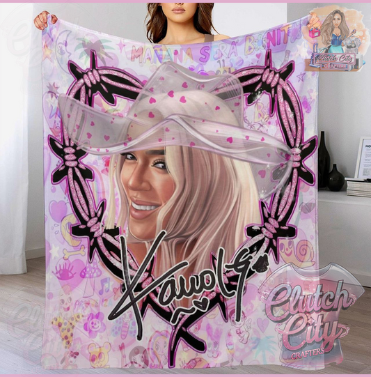 KG FACE w/ Hearts on hat Blanket