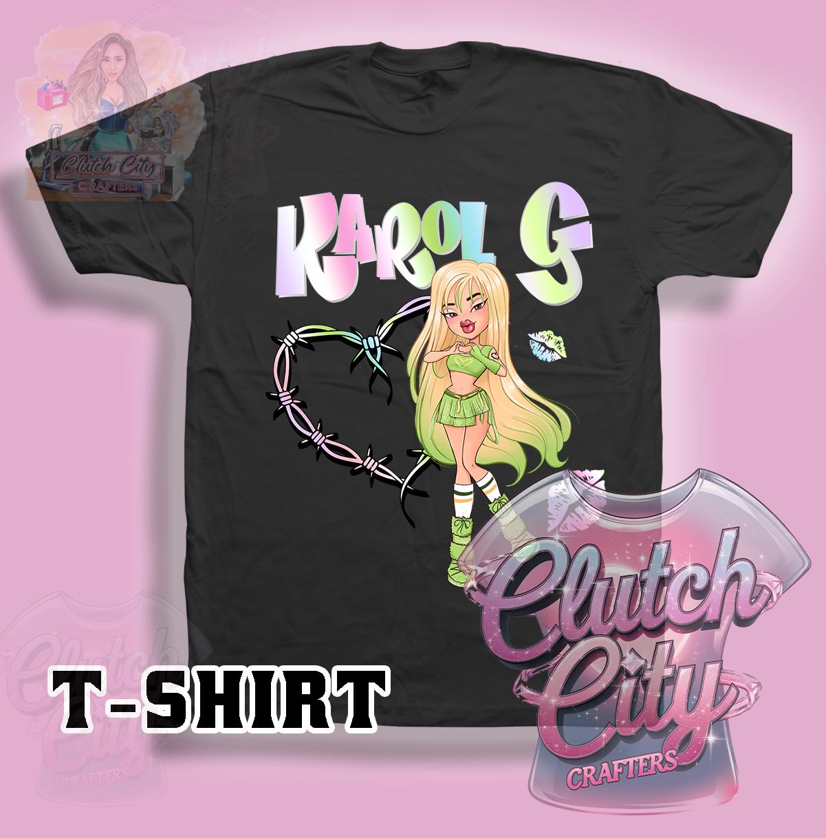 KG Green outfit heart name black tee