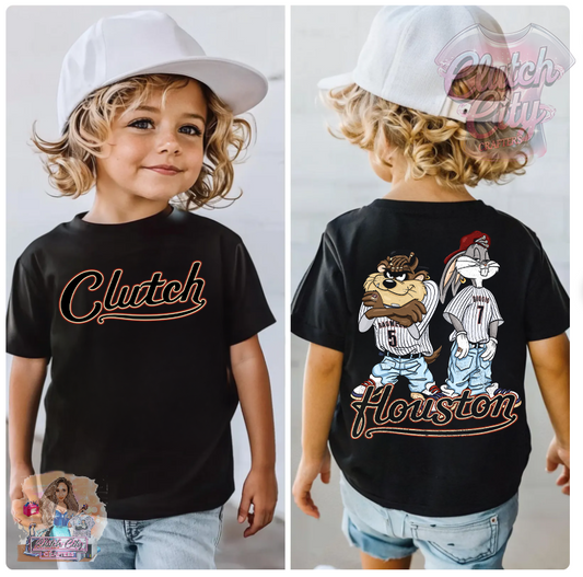 Kids Criss Cross Astros Black Tee