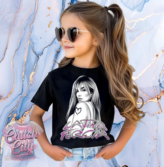 Latina Foreva Pink font Black Tee