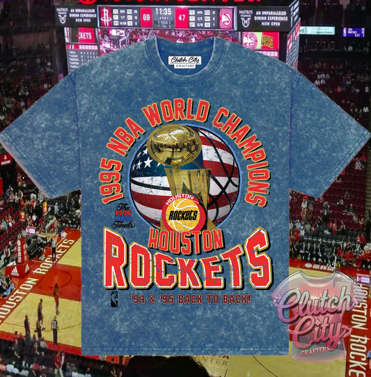 Rockets Championship Blue Mineral Acid Wash