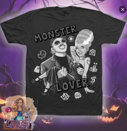Monster Lover Karolg Ferxxo Black Tee Clearance