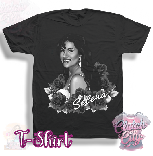 Selena Como La Flor Black Tee Clearance