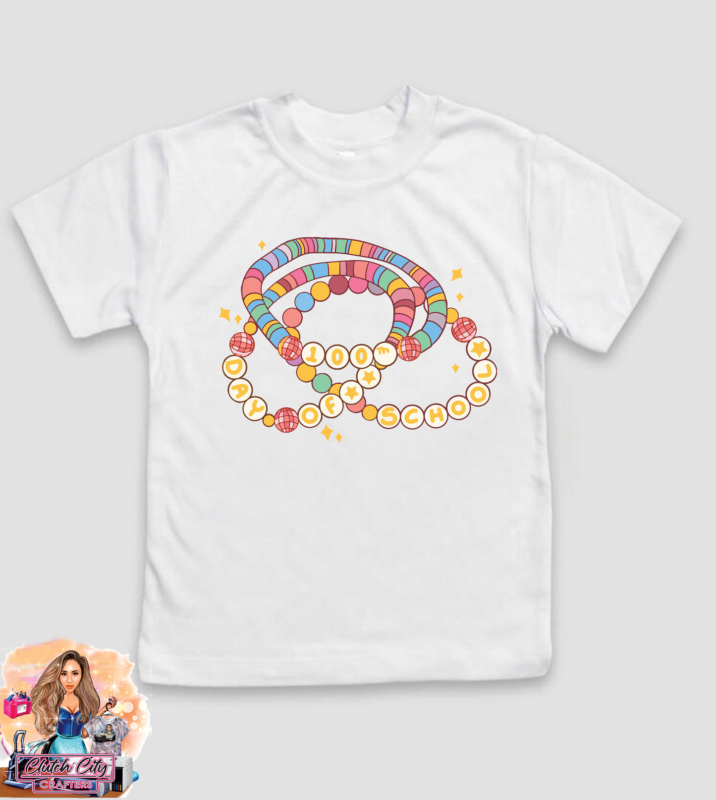 100 days of school necklace White Tee
