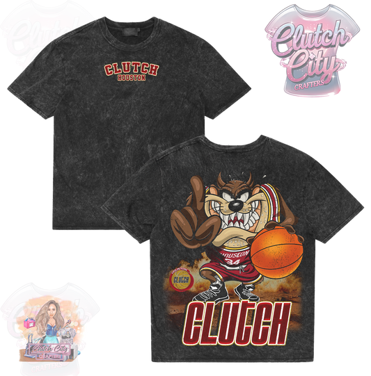 Taz CLUTCH Black Mineral Acid Wash Tee