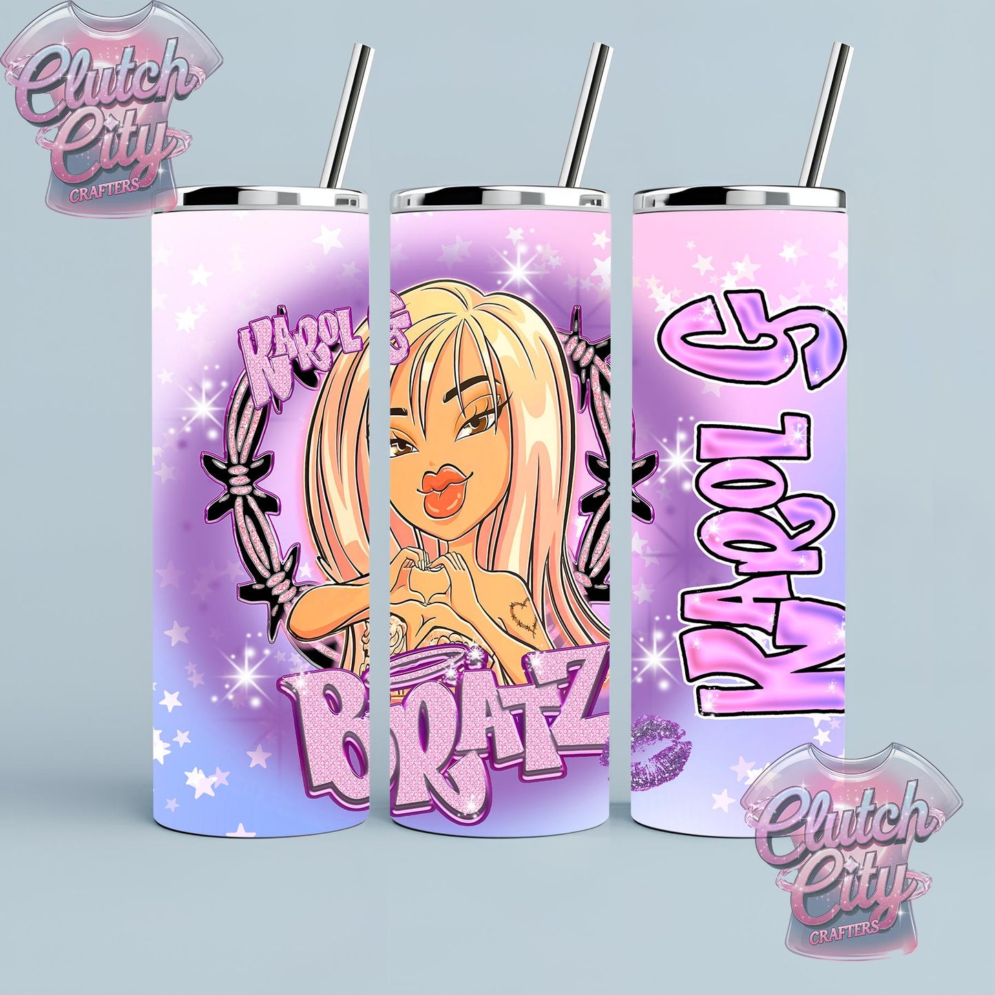 Bratz 1 Doll Purple/ pink 20 ounce Tumbler