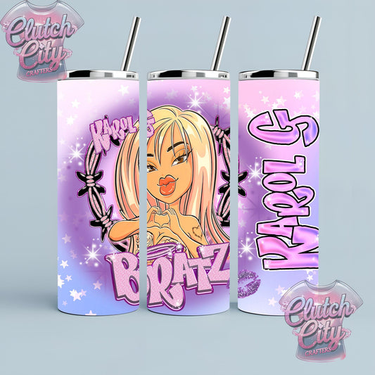 Bratz 1 Doll Purple/ pink 20 ounce Tumbler