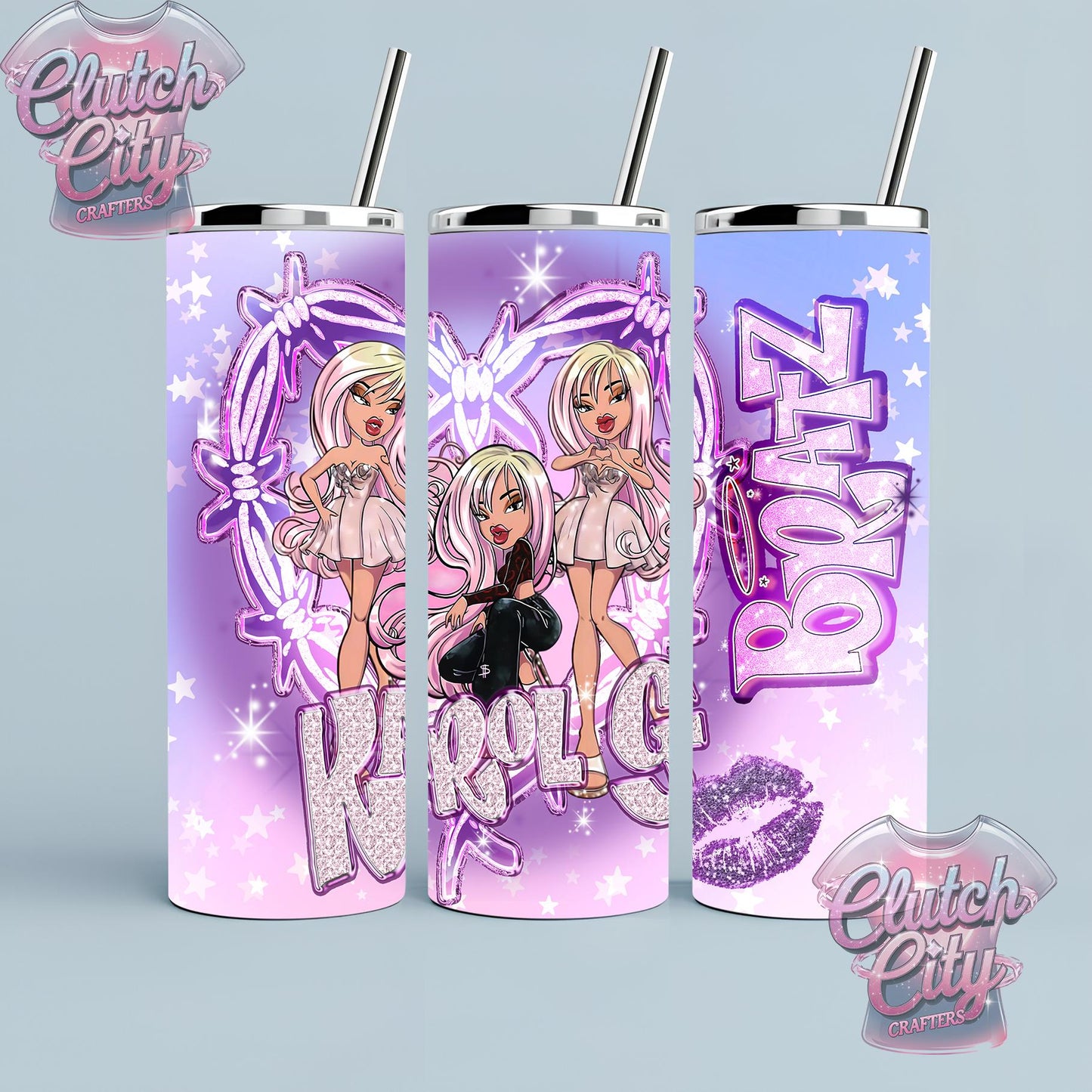 Bratz 3 Dollz Purple/ pink 20 ounce Tumbler