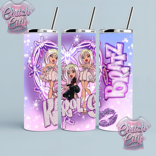 Bratz 3 Dollz Purple/ pink 20 ounce Tumbler