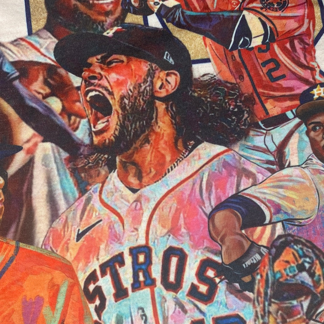 Astros Lineup Orange Bleached Tee 2023