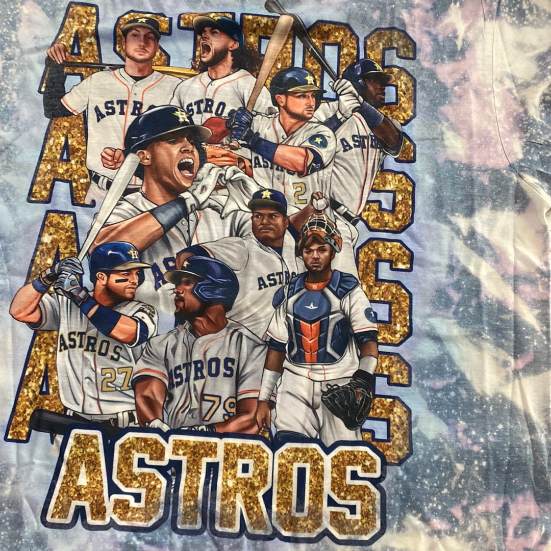 Astros Lineup Bleached Tee Clearance RTS