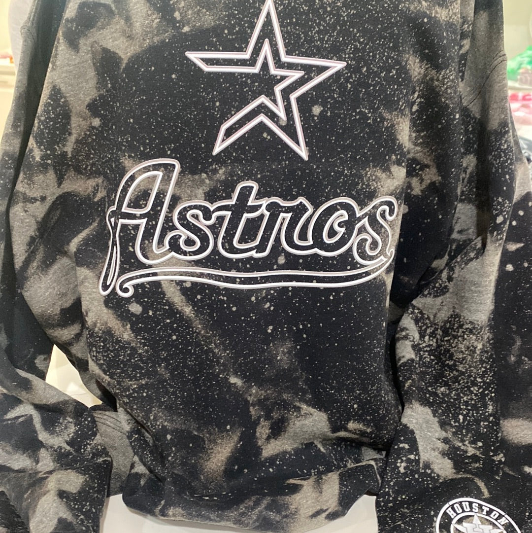 Astros Black Bleached Sweatshirt