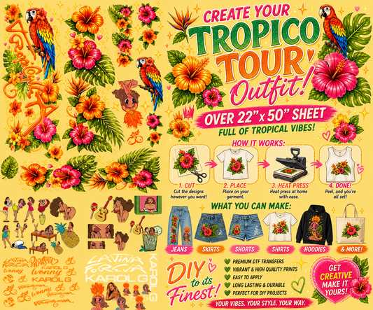 Tropicoqueta Ready to Press Transfers