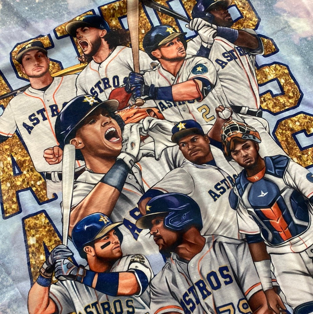 Astros Lineup Bleached Tee Clearance RTS