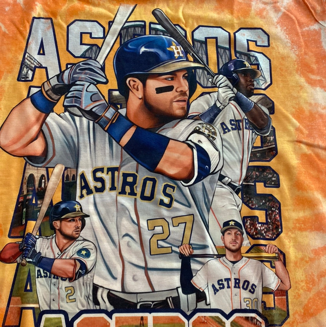 Astros Orange Bleached Tee