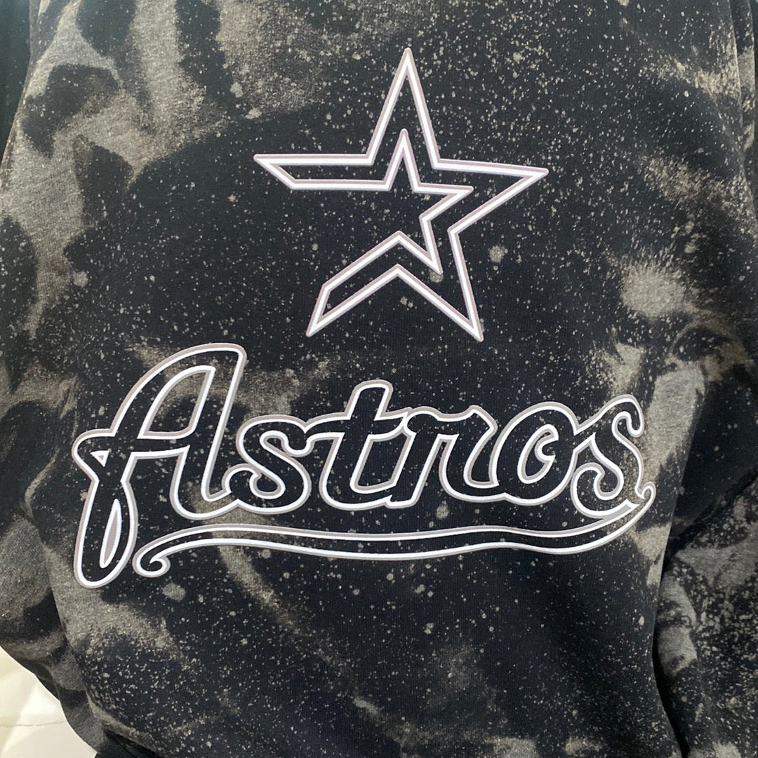 Astros Black Bleached Sweatshirt