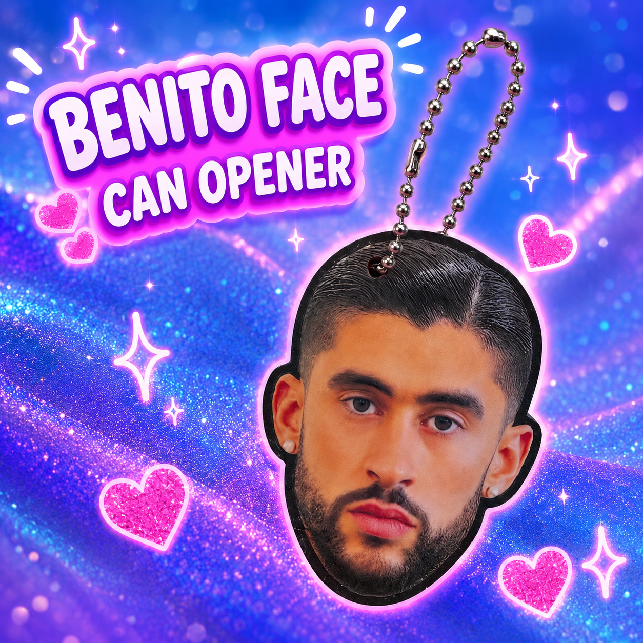 Benito Head Can Opener Keychain