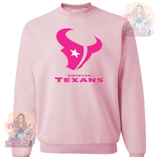 Texans Pink logo Pink Sweater