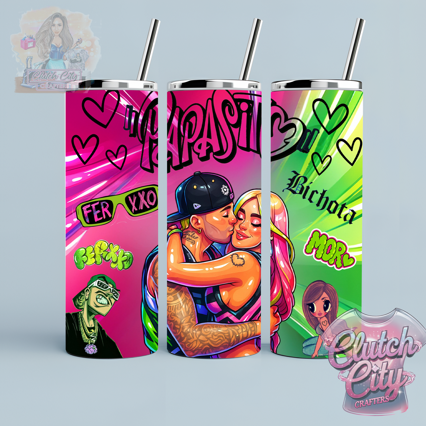 Papasito Pink And Green Tumbler