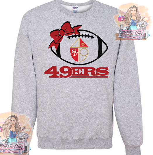 49ers Football Bow Ash Sweater