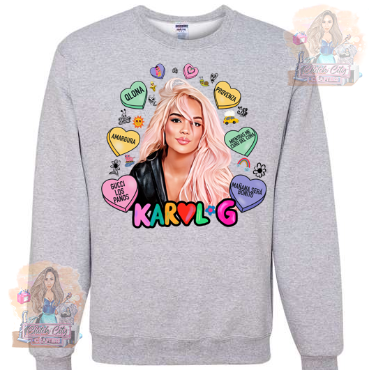 KarolG Conversation Hearts Ash Sweatshirt