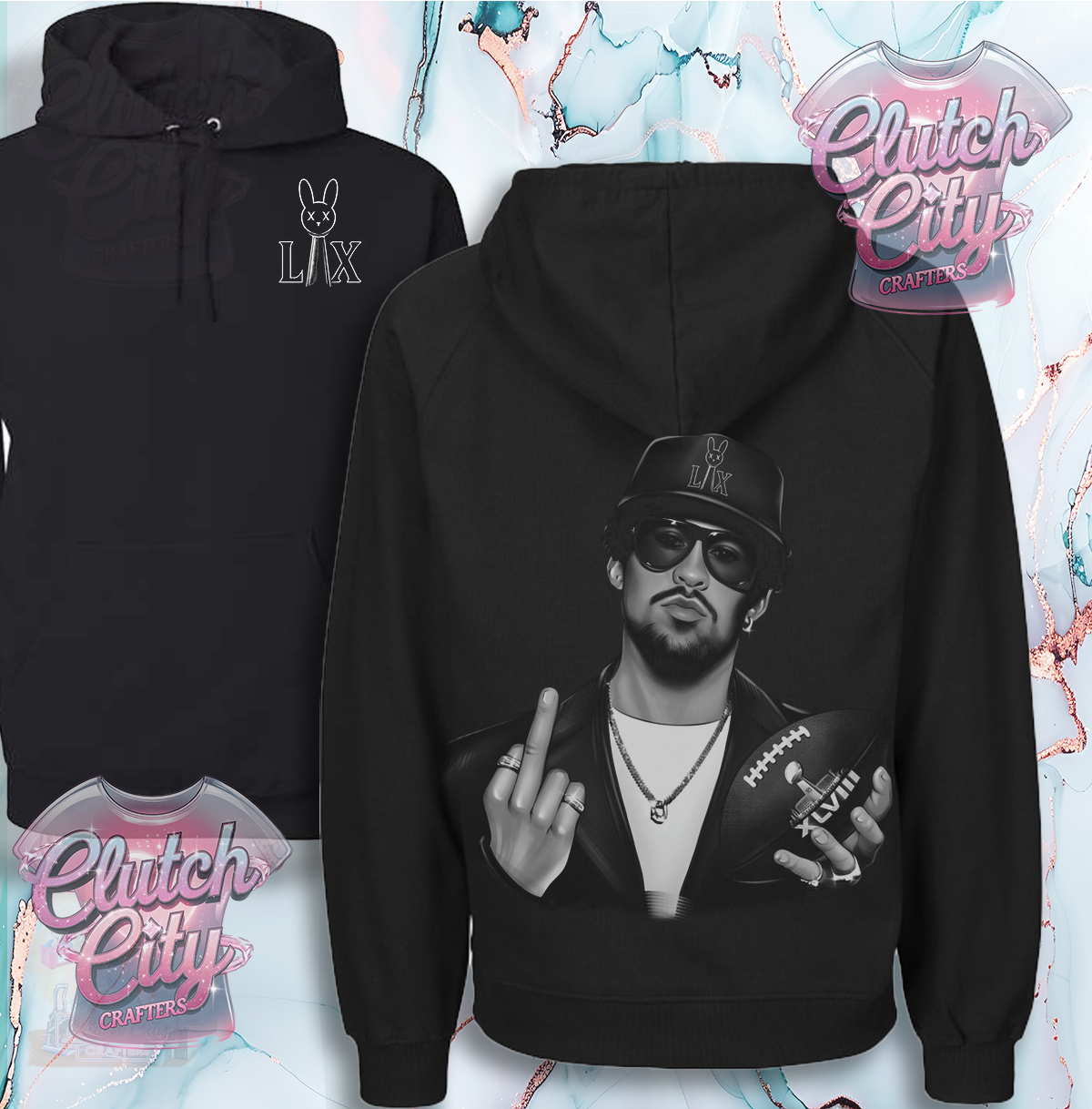 Benito Football white image BLACK Hoodie
