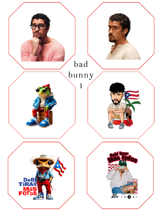 BadBunny Set #1 of Magnets Set of 6