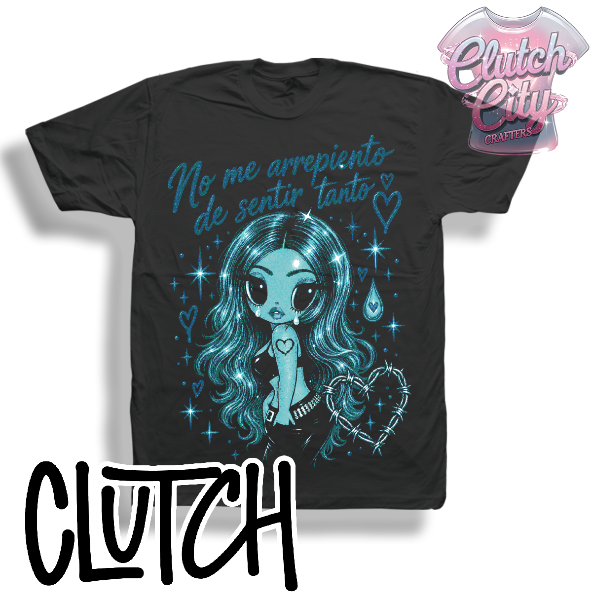 Blue doll Black Tee