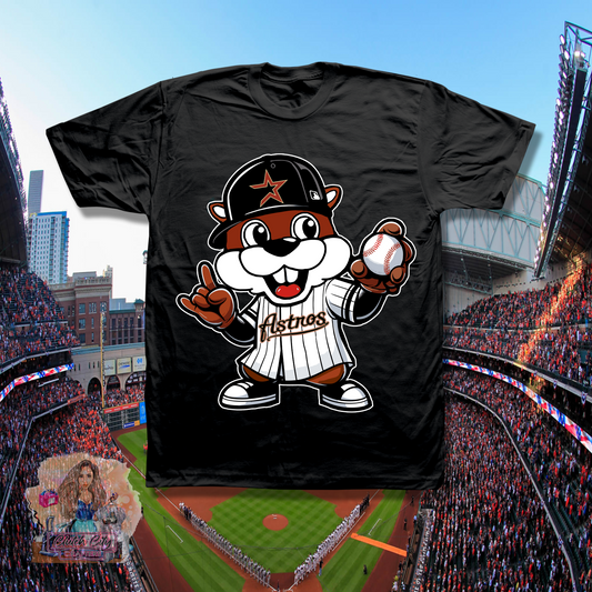 Bucees In Old School Houston Astros Jersey Black tee