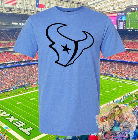 Texans Bull On Blue