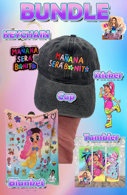 Barbie Bundle Blanket-Cap- Keychain-Tumbler-Sticker