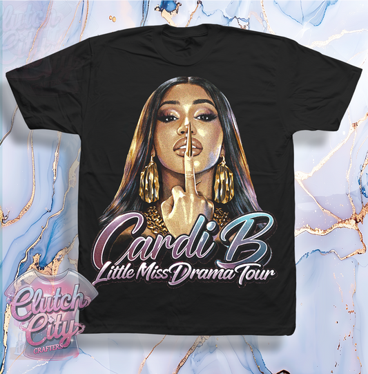 Cardi B Little Miss Drama Black Tee