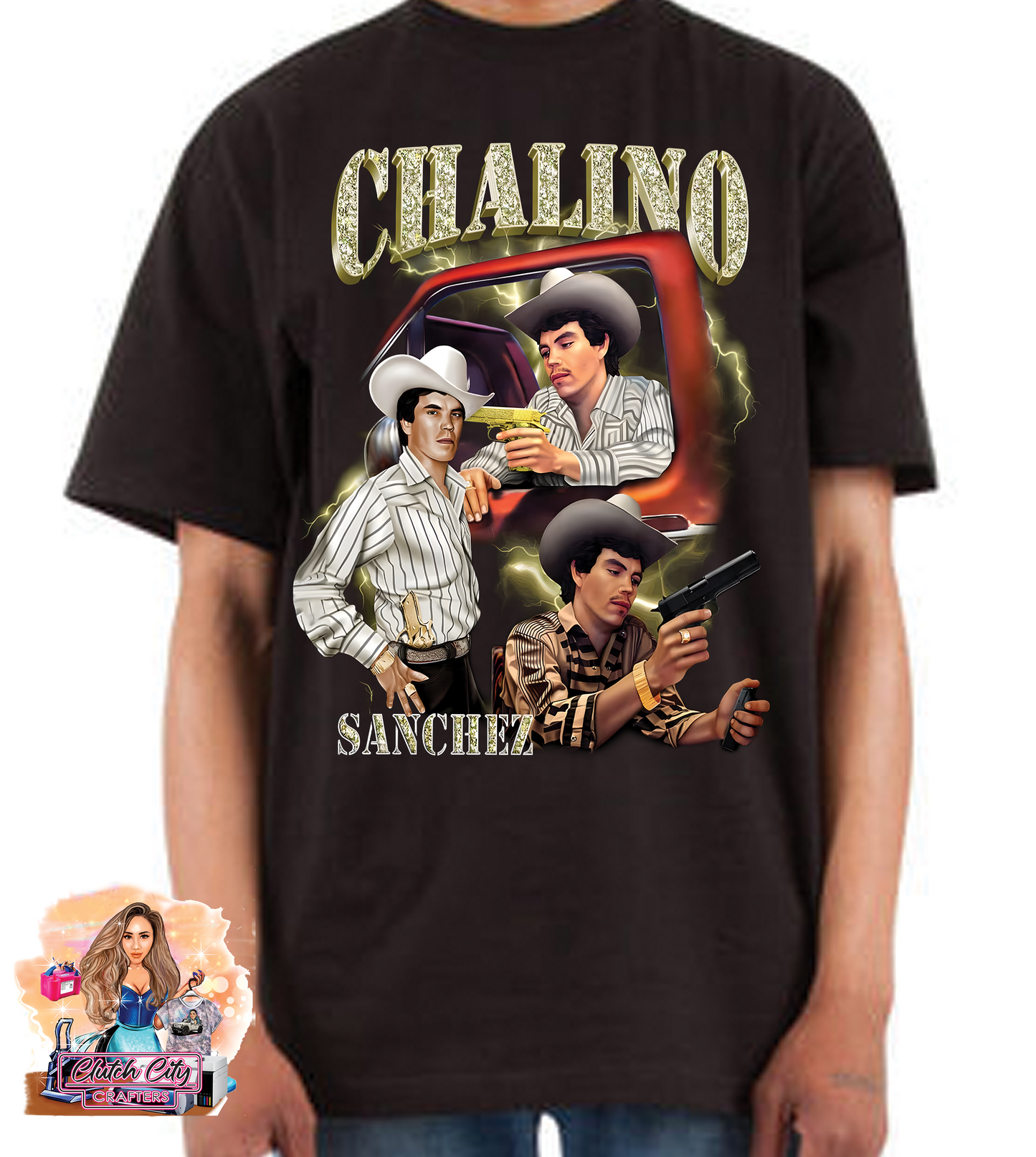 Chalino Sanchez Black Tee HeavyWeight