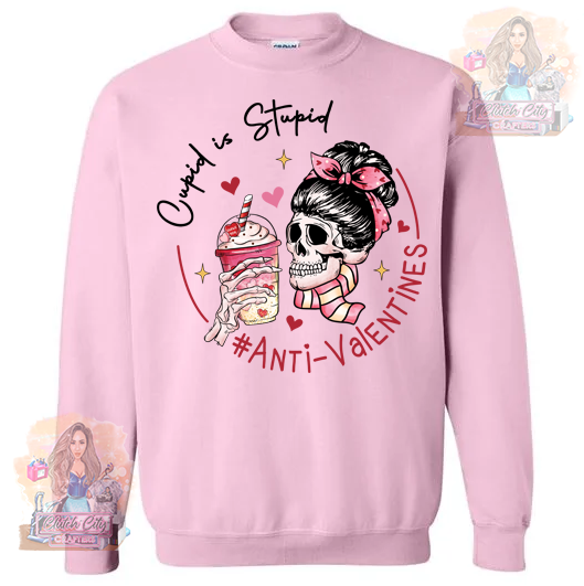 Cupid is Stupid Pink Sweatshirt