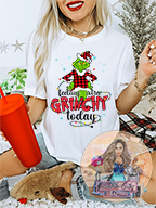 Feeling Extra Grinchy white tee Clearance RTS