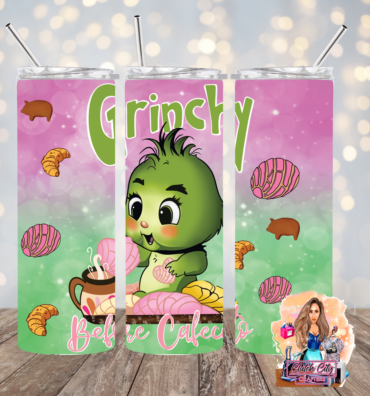 Grinchy Before Cafecito Customizable Tumbler