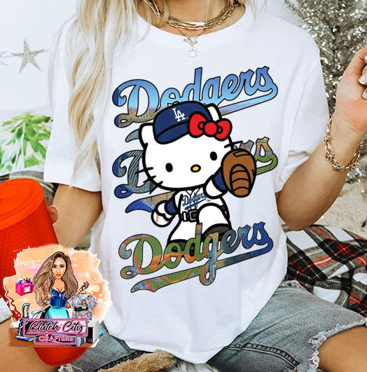 Hello Kitty Dodgers White Tee